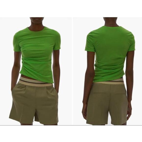 Helmut Lang Green Reversible Short Sleeve T-Shirt Lawn Neon Green XS L NWT 245 - Picture 4 of 12